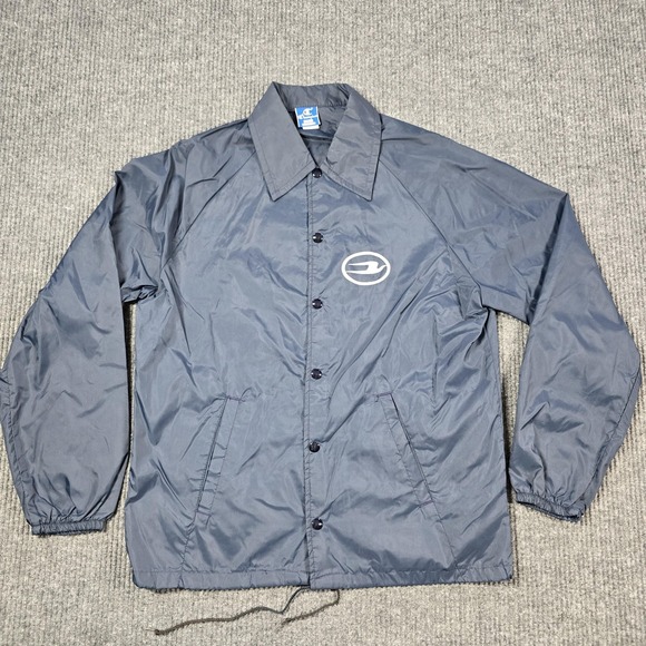Vintage Champion Jacket Mens Medium Nylon Coach Windbreaker Made USA 90s - Picture 1 of 13
